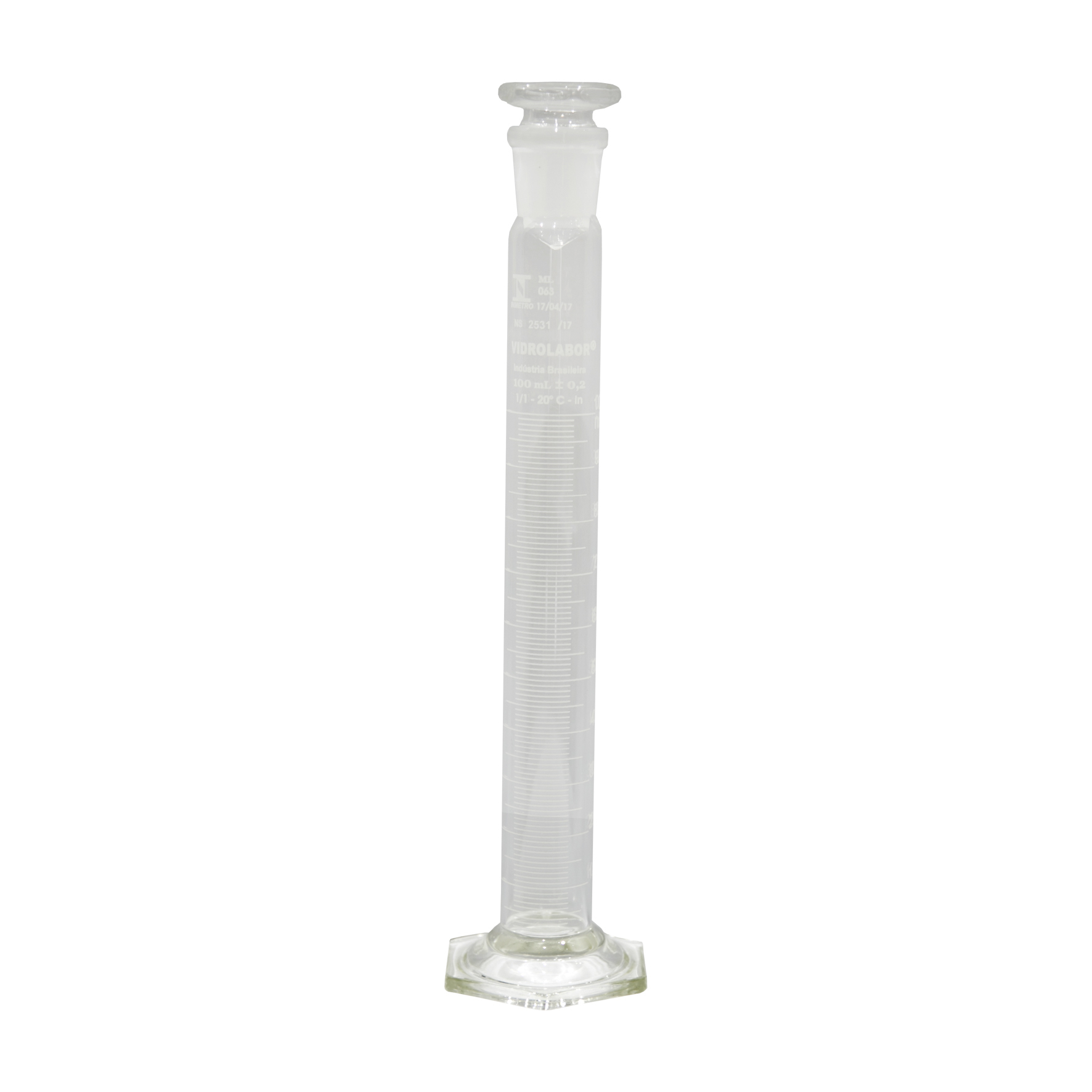 Proveta Graduada para Diesel Gasolina e Etanol Lubmix MIX-PGV1M em Vidro 100 ml Homologado pelo INMETRO