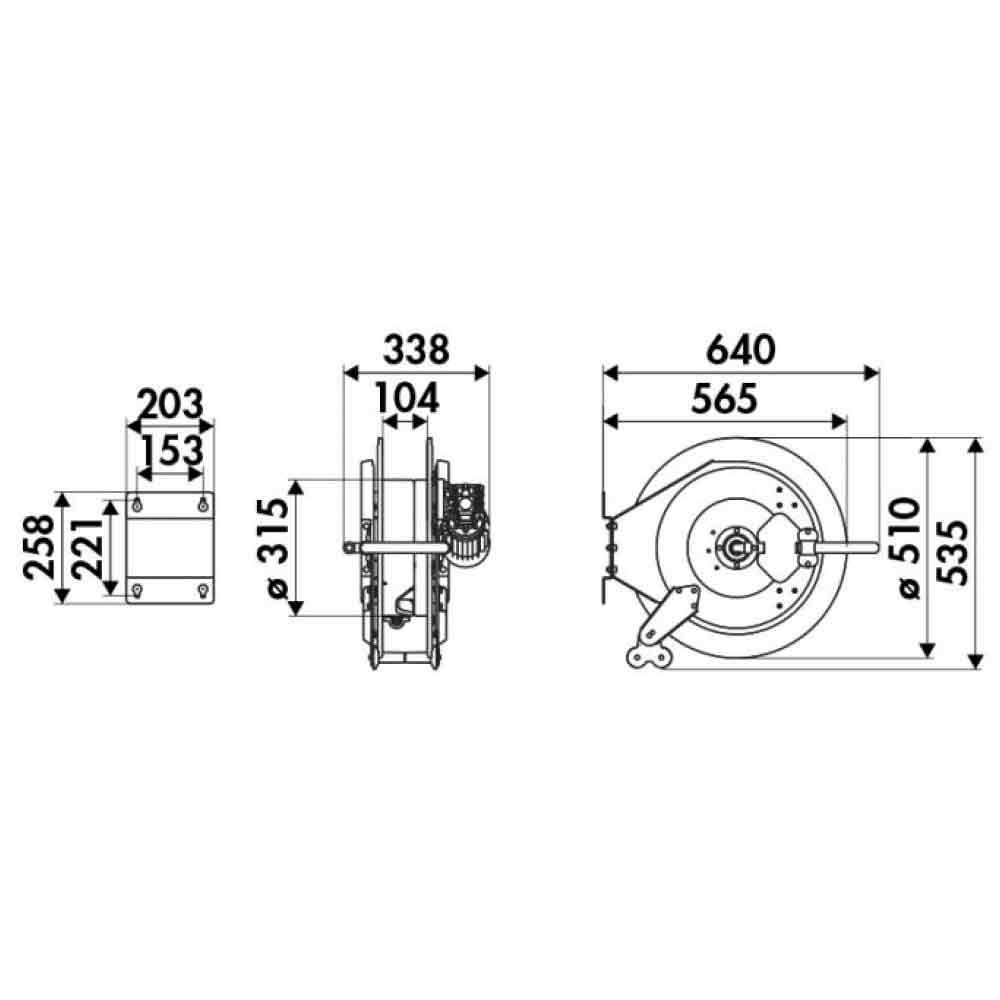 Carretel de Retração Elétrica Ecodora MIX-202038 para Ar e Água 35m de Mangueira de Ø 3/8" - Imagem 2