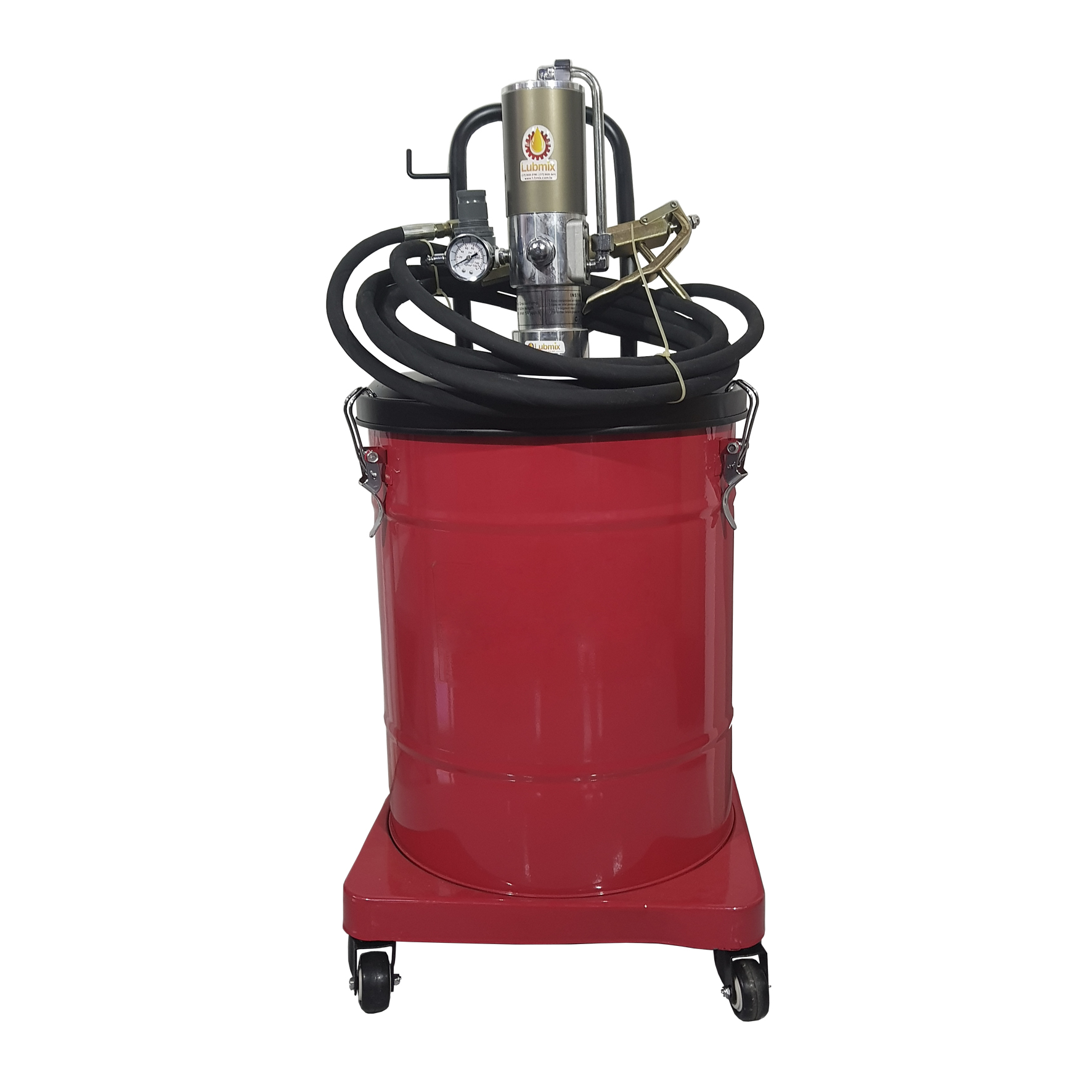Propulsora Pneumática para Graxa Lubmix P30R com Carrinho e Tambor de 30 Kg