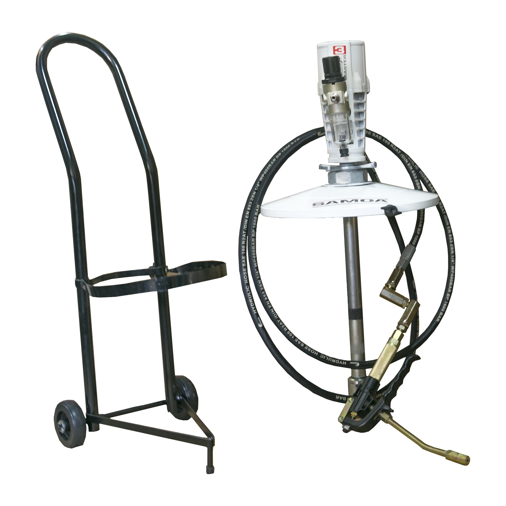 Engraxadeira Pneumática para Graxa Samoa MLP-9034-ENGRA com Carrinho Adaptável a Reservatório de 20 Kg 600GPM