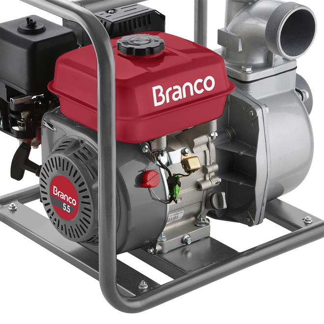Motobomba Partida Manual para Água Branco B4T-705 Autoescorvante 60 m3/h Motor 5,5CV Sucção 3 Pol Recalque 3 Pol - Imagem 2