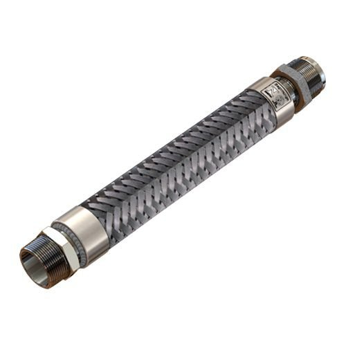 Tubo Metálico Flexível Lubmix 2’’ com Terminais 2" (M) e 1.1/2" (F) Fixo / Giratório com 70 cm para Postos de Combustíveis MIX-FLEX-M2-F112-70