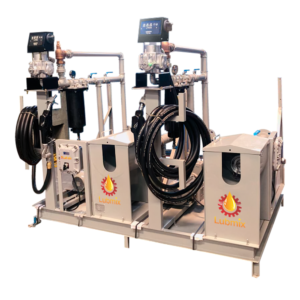 Sistema Duplo para Descarga e Abastecimento de Combustíveis Lubmix MIX-SKID-2P20-75 com Vazão de 75 LPM