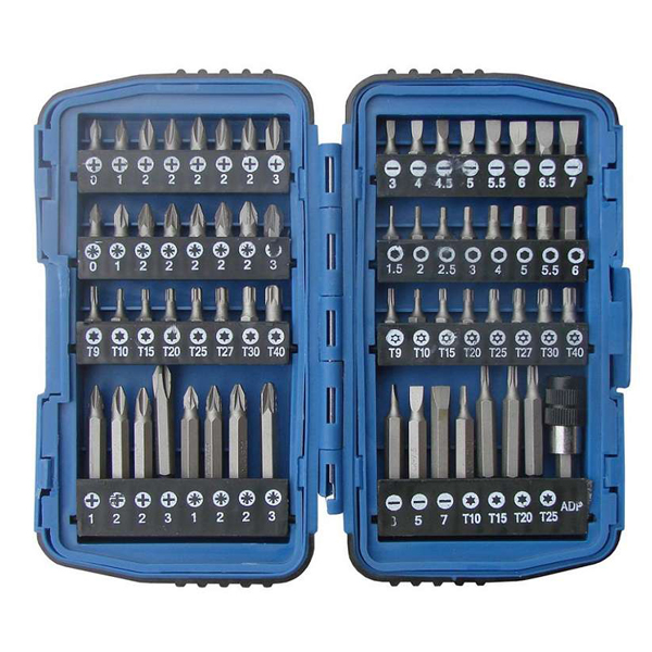 Jogo de Bits Bremen 6227 com 65 peças em Aço Acompanha Adaptador p/bits