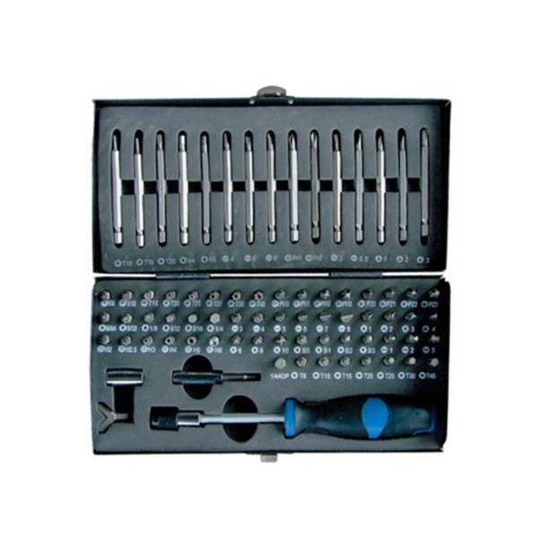 Jogo de Bits Bremen 6229 com 75 peças em Aço Acompanha Chave Suporte p/bits