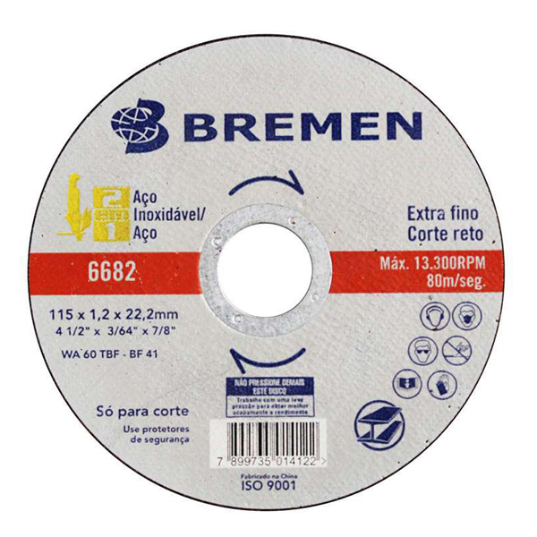 Disco de Corte 2 Telas Extra Fino 6683 Bremen de 7 Polegadas