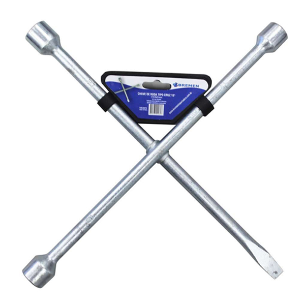 Chave para Roda tipo Cruz Bremen 8277 em Aço Forjado para Apertar e Afrouxar Porcas