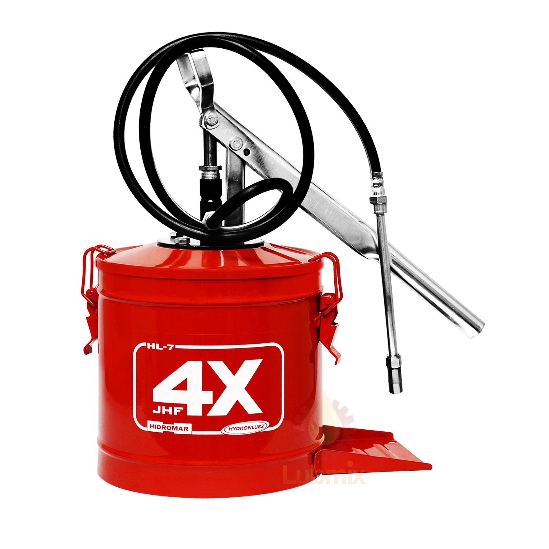 Bomba manual para graxa Hydronlubz MHD-8484 com reservatório para 7 Kg