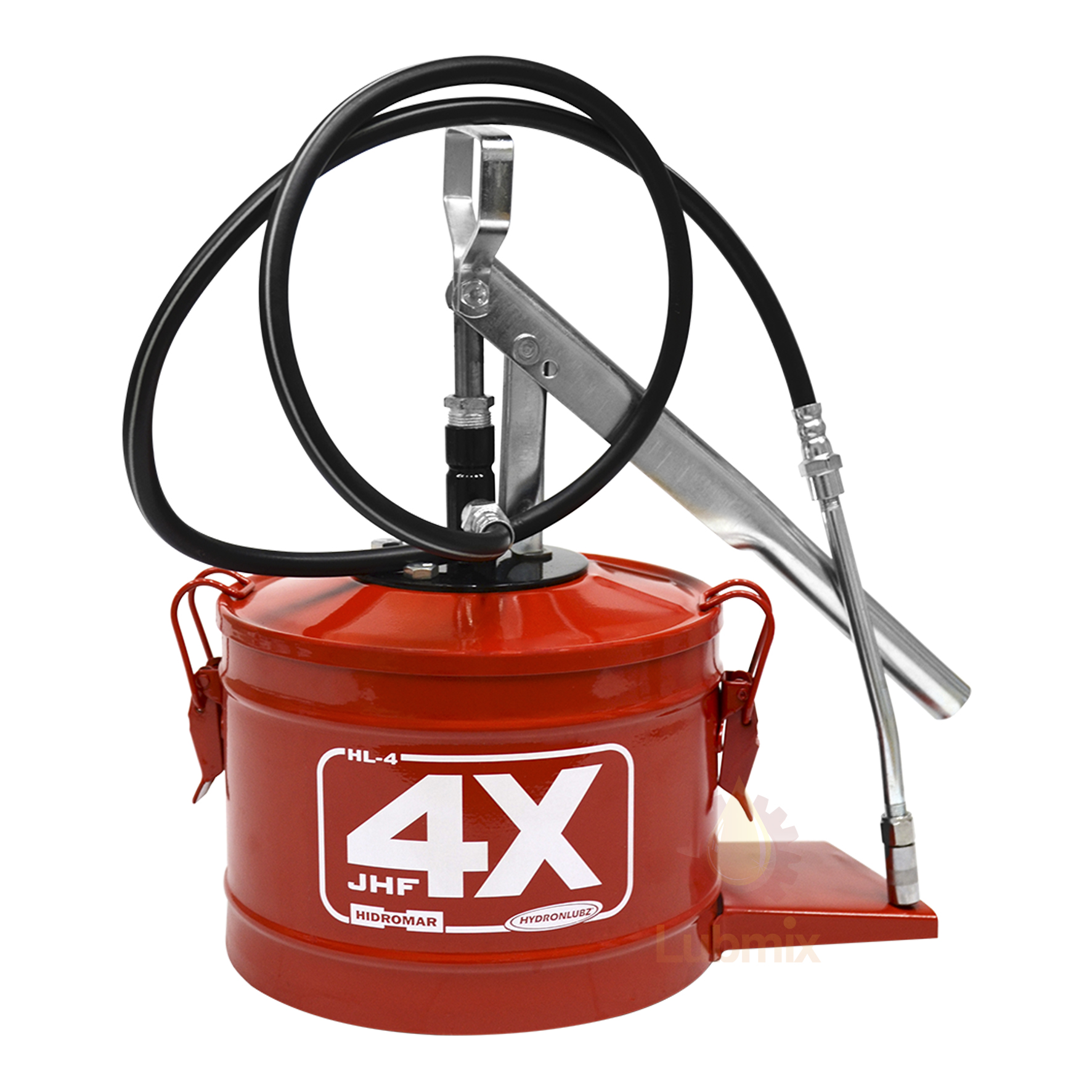Bomba manual para graxa Hydronlubz MHD-8487 com reservatório para 4 Kg
