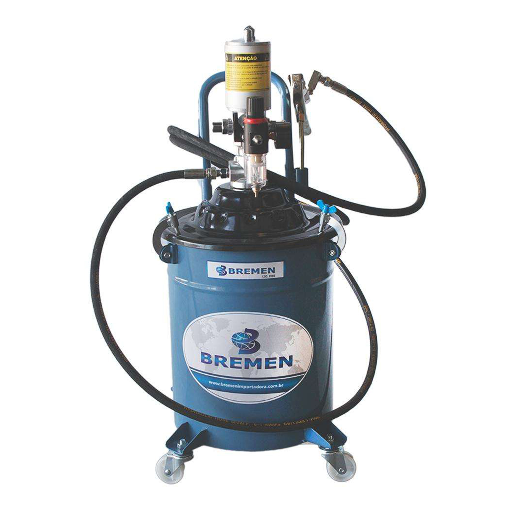 Engraxadeira Pneumática para Graxa Bremen 8596 Capacidade 20KG Vazão Livre 850LPM