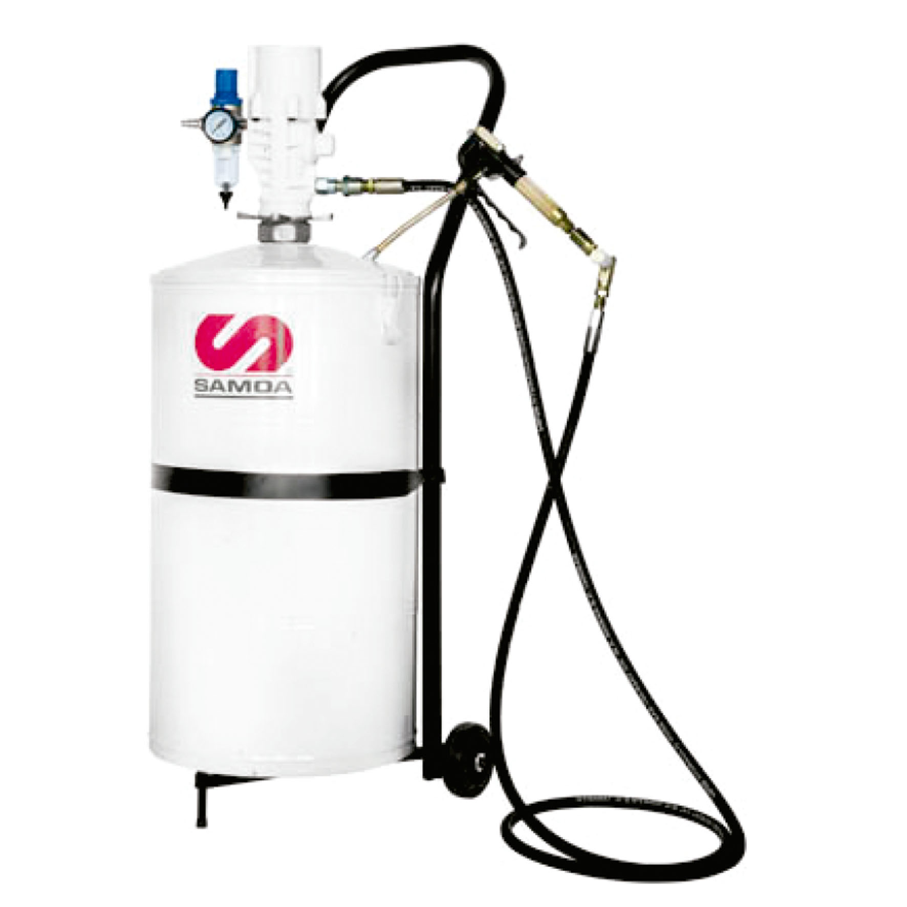 Engraxadeira Pneumática para Graxa Samoa MLP-9035-ENGRA com Carrinho e Reservatório de 50 Kg 600GPM