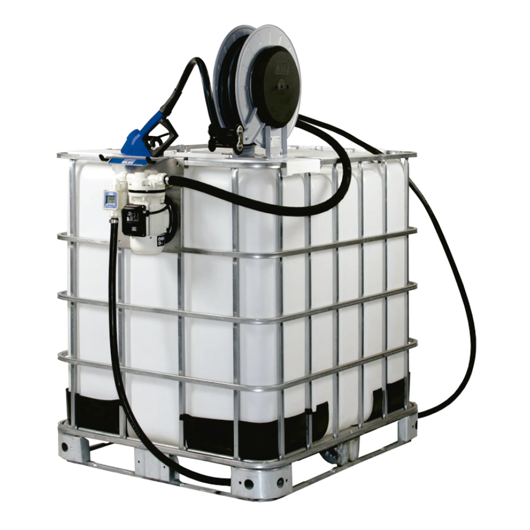 Unidade de Abastecimento IBC Pro 220V Piusi 9168 30LPM Capacidade 1000 Litros com Medidor Digital e Carretel