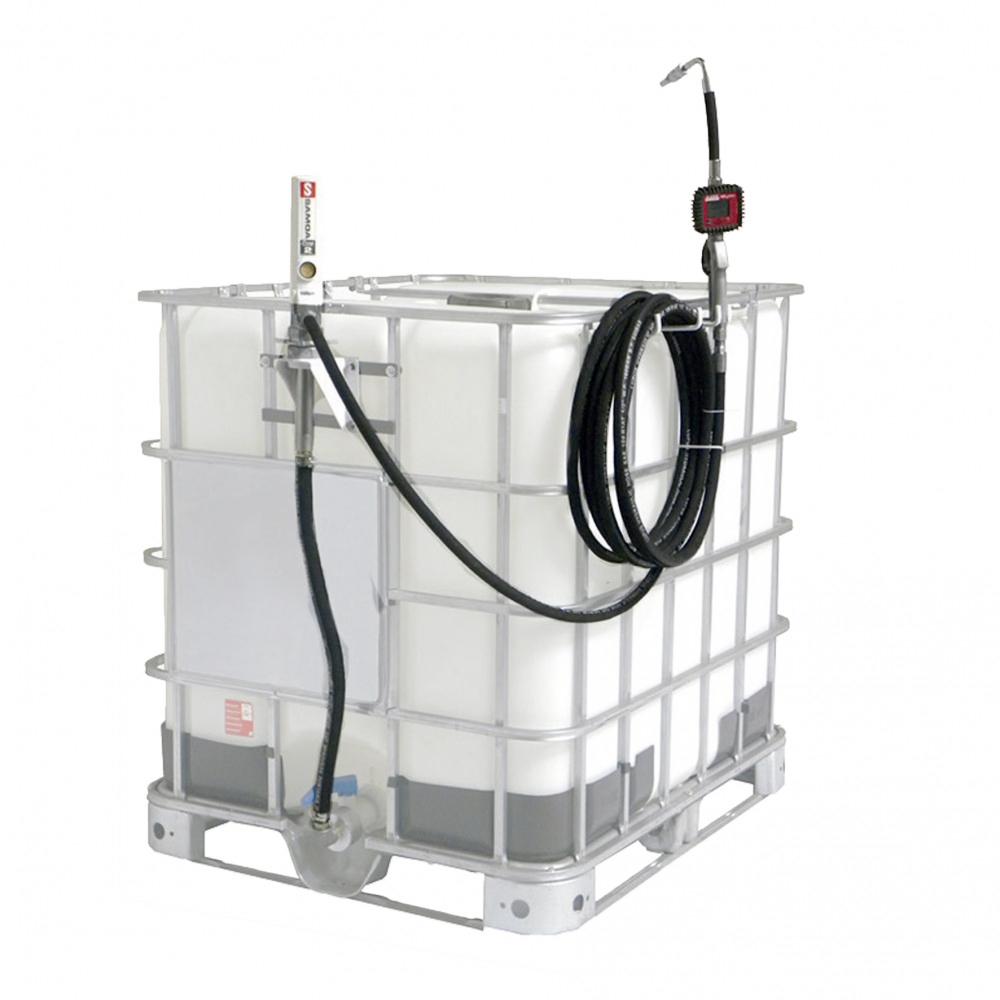 Estação de Abastecimento Samoa MLP-9304-D Medidor Digital 10m Mangueira 1/2 Pol Adaptador IBC 1000LT 35L/Min