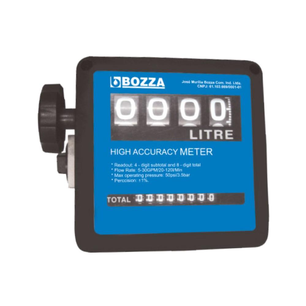 Medidor Mecânico Bozza BZ-6000 120LPM Entrada e Saída 1 Polegada NPT