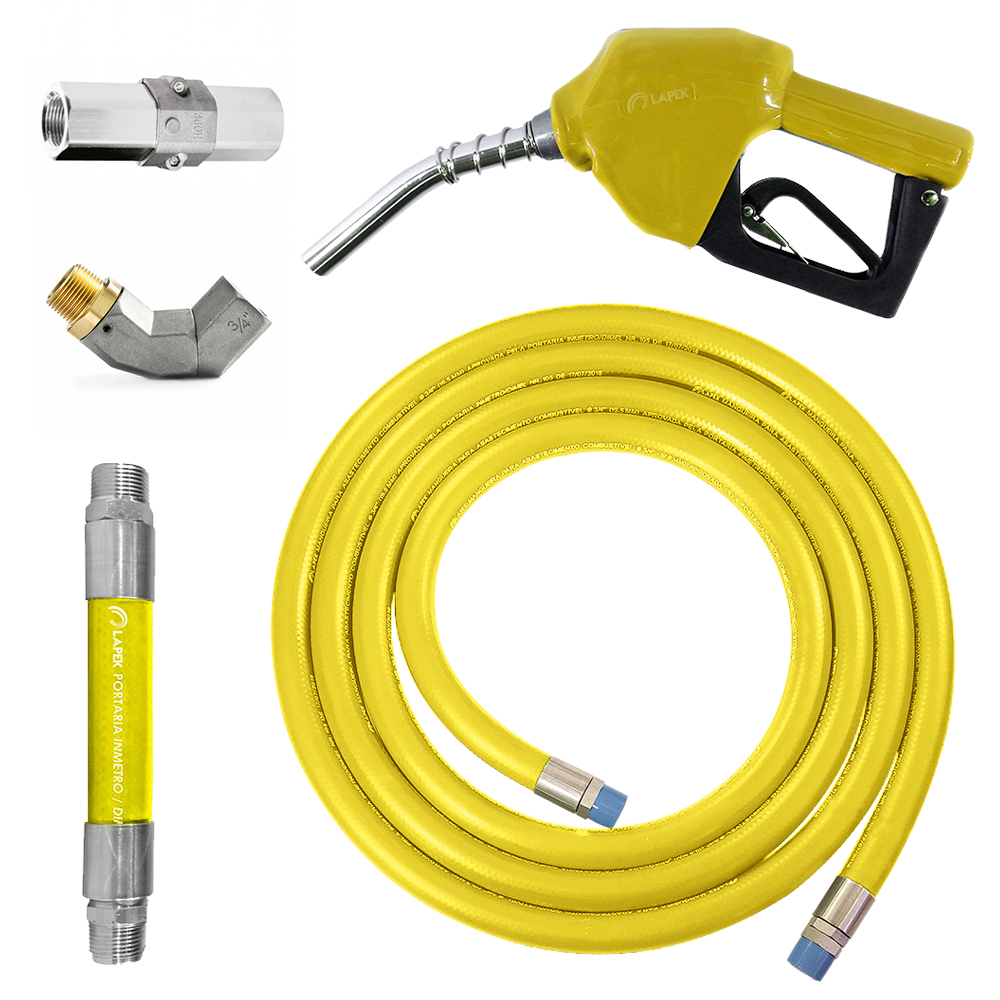 Conjunto para Abastecimento Lubmix MIX-CA3C-AM com Mangote Válvula Breakaway Mangueira Junta Giratória e Bico Automático
