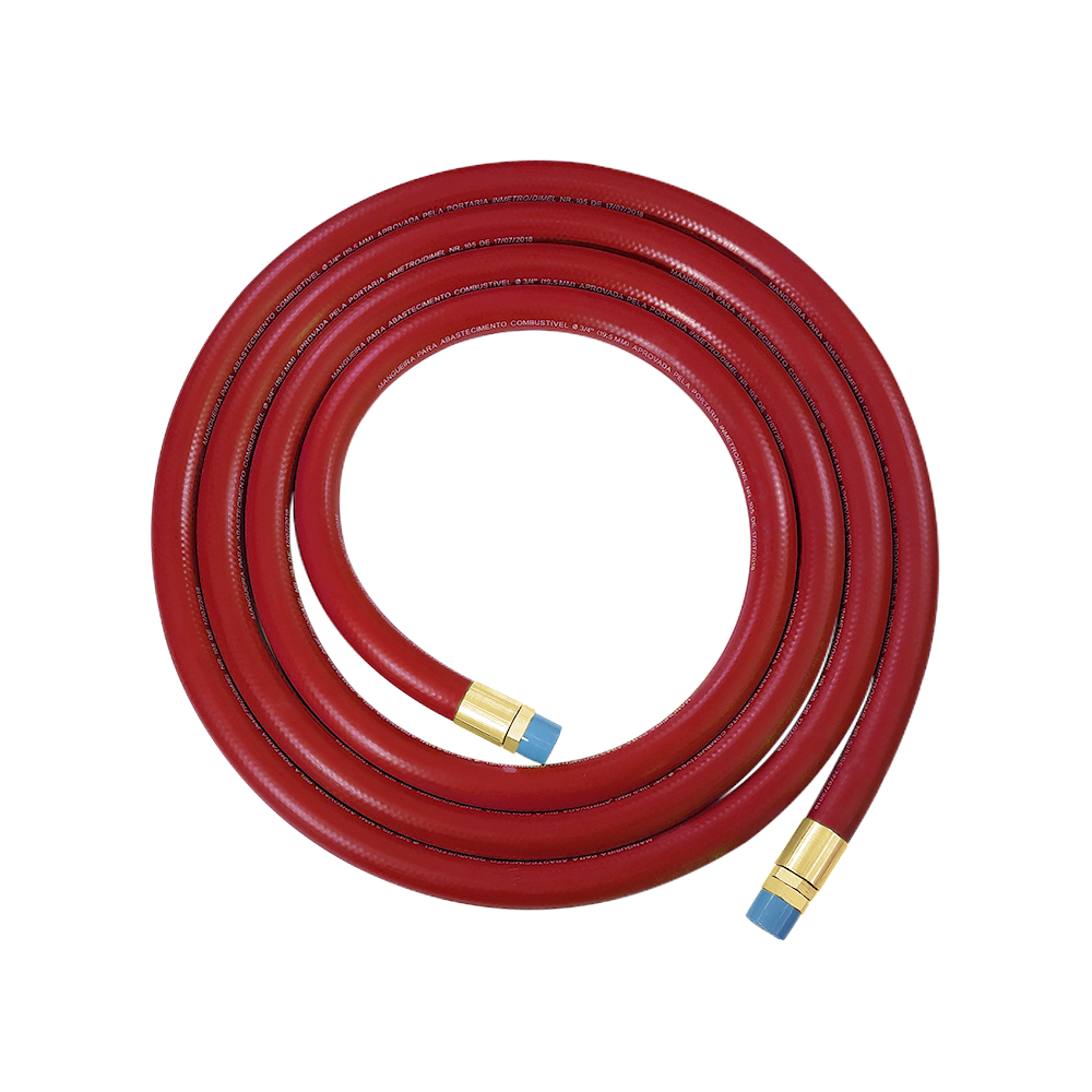 Mangueira para Abastecimento de Combustível Lubmix 3/4" x 10m com Terminais de Latão – Modelo MIX-M34LVM10