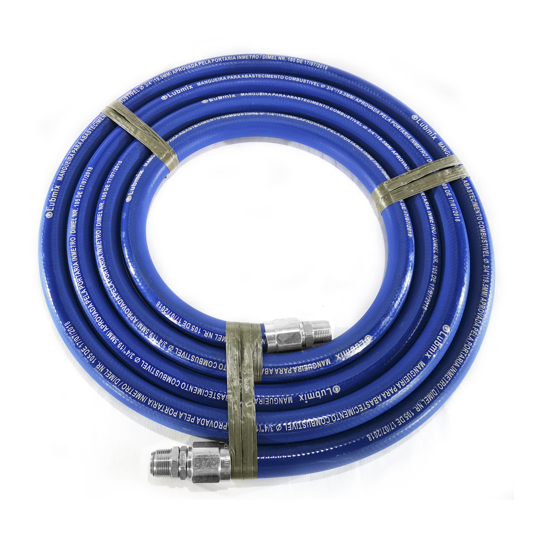 Mangueira para Abastecimento de Combustível Lubmix 1" x 10m com Terminais de Alumínio – Modelo MIX-M1AA10