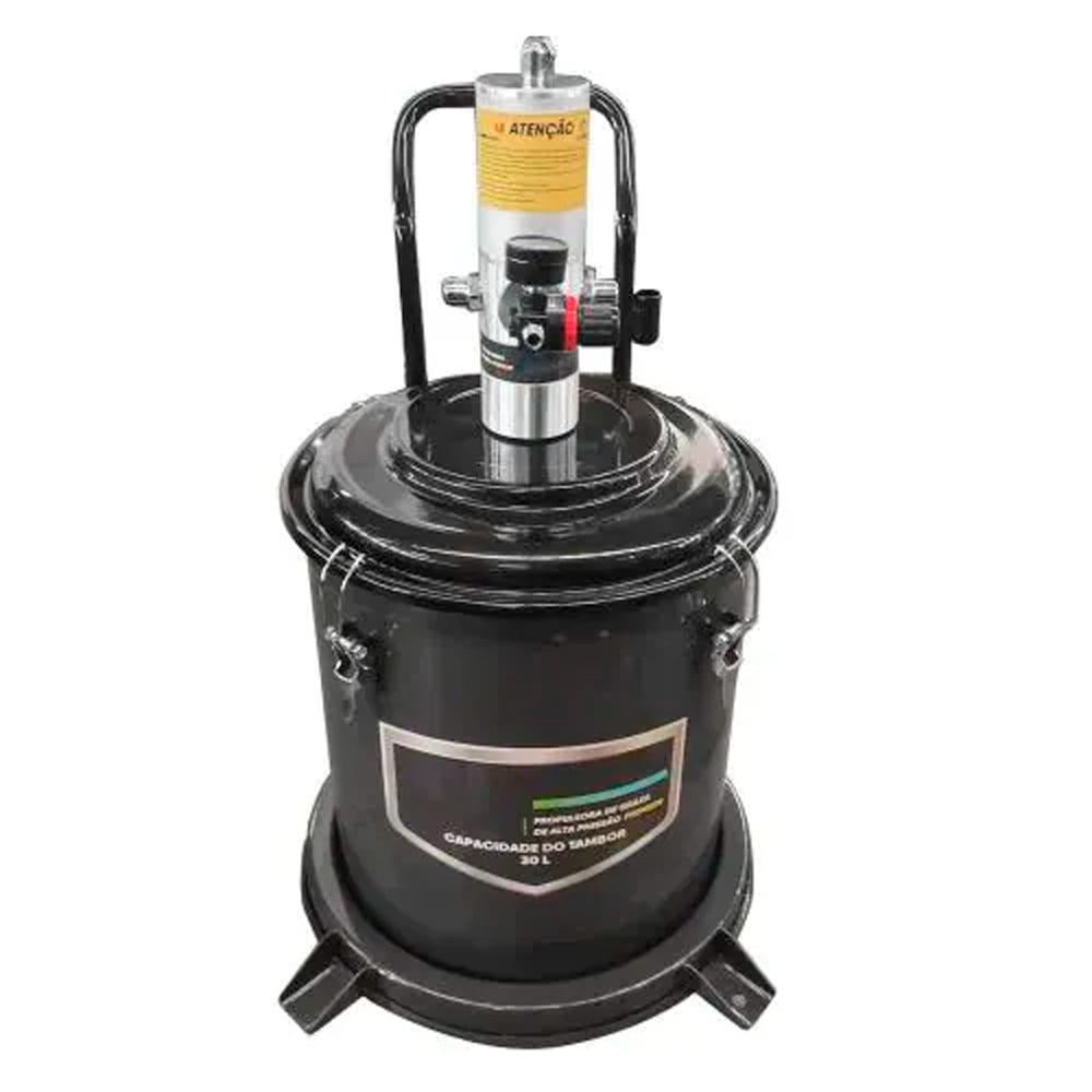 Propulsora Pneumática de Alta Pressão com Reservatório de 30kg e Comando Para Graxa Lubmix MIX-50002 - Imagem 2