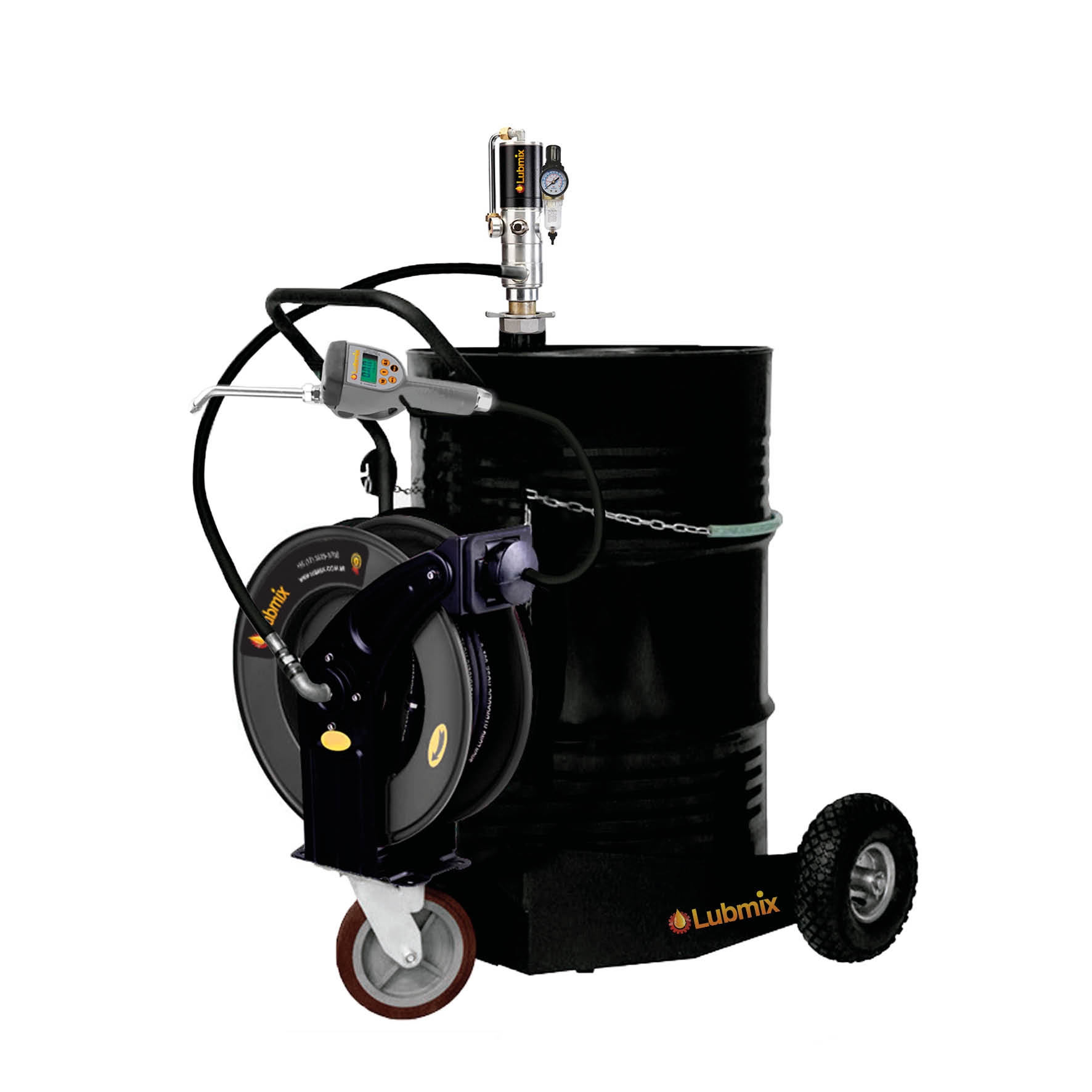 Unidade Móvel Pneumática com Medidor Programável e Carretel com 15 Metros de Mangueira Ø 1/2" Lubmix MIX-91228 28L/min - Imagem 2