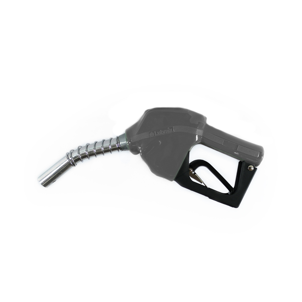 Bico Automático para Abastecimento de Combustíveis Lubmix MIX-BI34-CZ Cinza Entrada 3/4", Ponteira 3/4", Vazão 75 L/min, Acionamento por Pressão para Diesel, Gasolina e Etanol