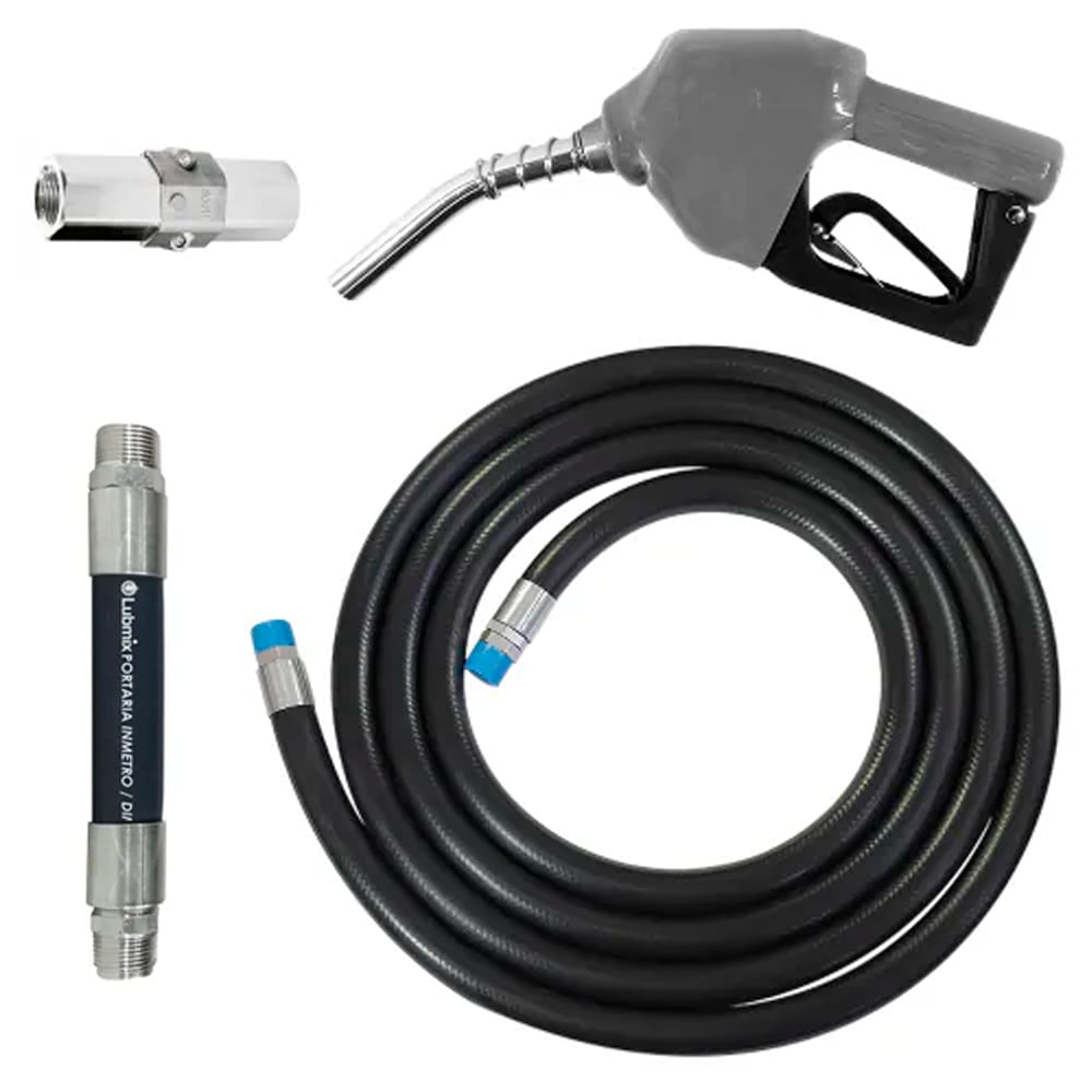 Conjunto para Abastecimento Lubmix MIX-CA2P-CZ com Mangote Válvula Breakaway Mangueira e Bico Automático
