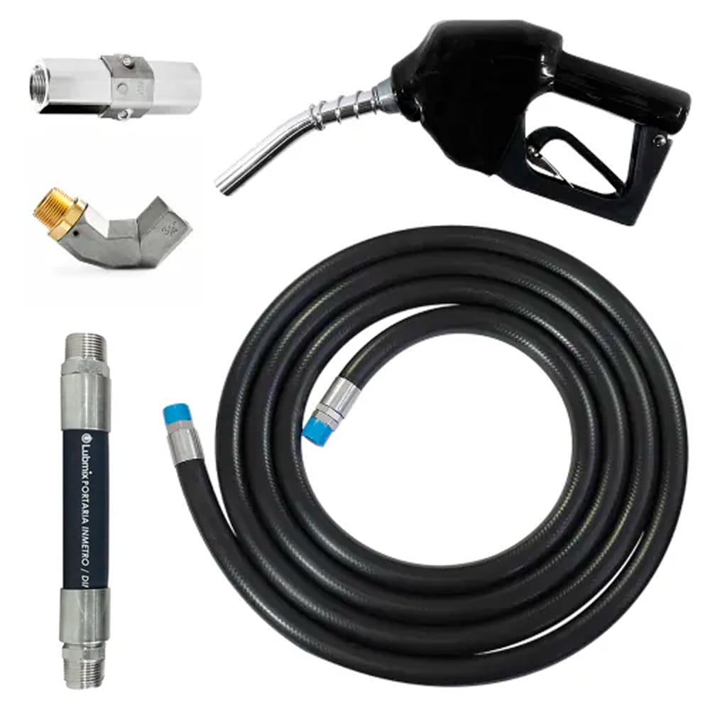 Conjunto para Abastecimento Lubmix MIX-CA3P-PT com Mangote Válvula Breakaway Mangueira Junta Giratória e Bico Automático