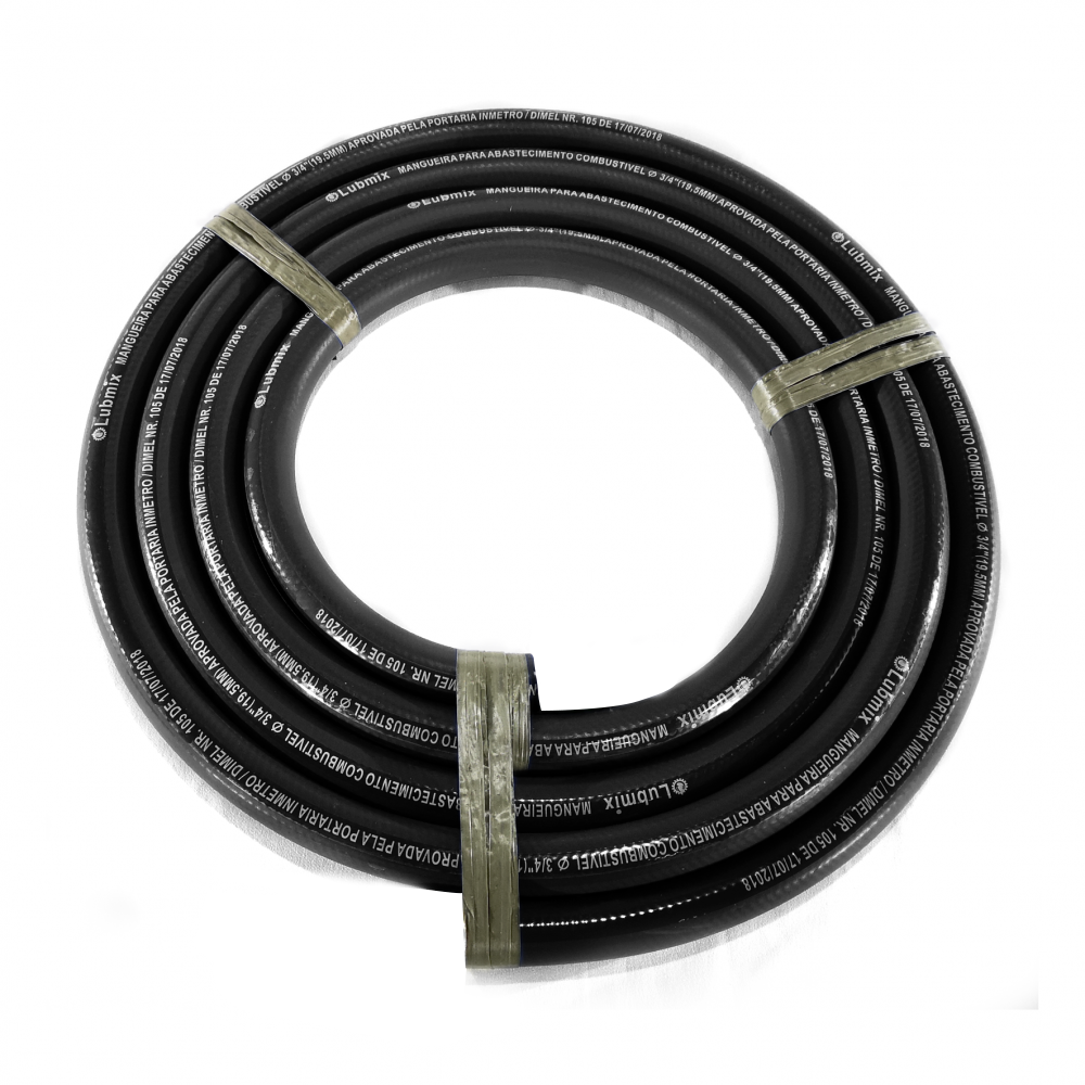 Mangueira para Abastecimento 1 1/2" Lubmix em Borracha com 2 Tramas em Aço para Combustível MIX-112H