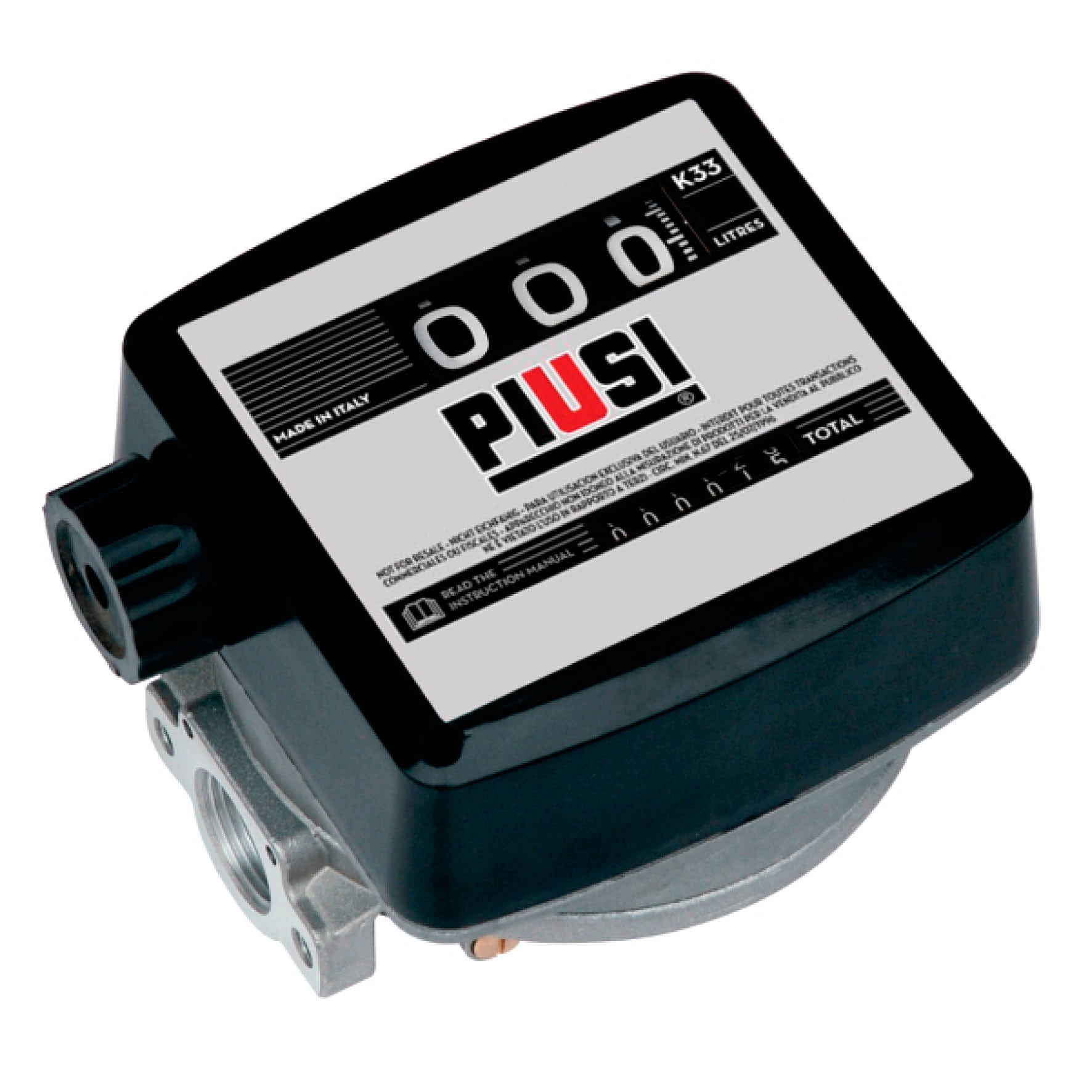 Medidor Mecânico para Óleo Lubrificante Piusi 2100P-3L 03 Dígitos Ø 1"