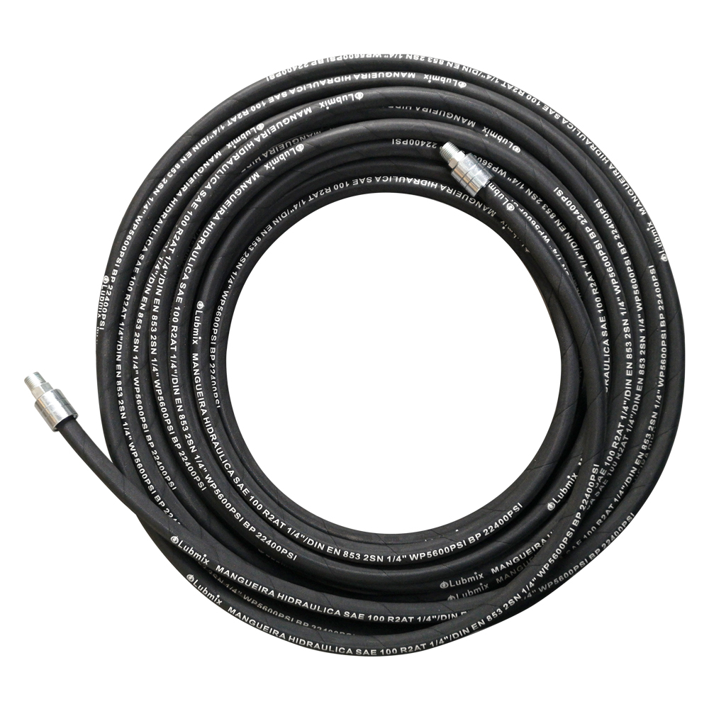 Mangueira para Óleo Lubrificante ou Água a Granel 1/2" Lubmix MIX-MR212A – SAE 100R2 – 4000 PSI – Até 100 Metros