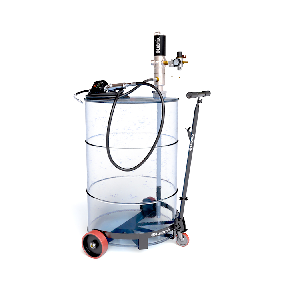 Kit Completo para Lubrificação de Óleo Lubmix com Propulsora Pneumática e Medidor Digital e Carrinho para Transporte MIX-OL-M1-C
