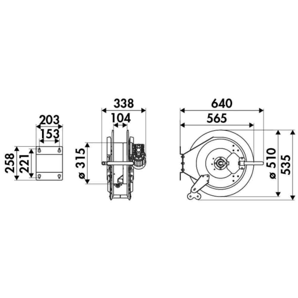 Carretel de Retração Elétrica Ecodora 3/4" para Óleo Compatível com Mangueira de 15 m Ideal para Uso Industrial MIX-530244 - Imagem 2