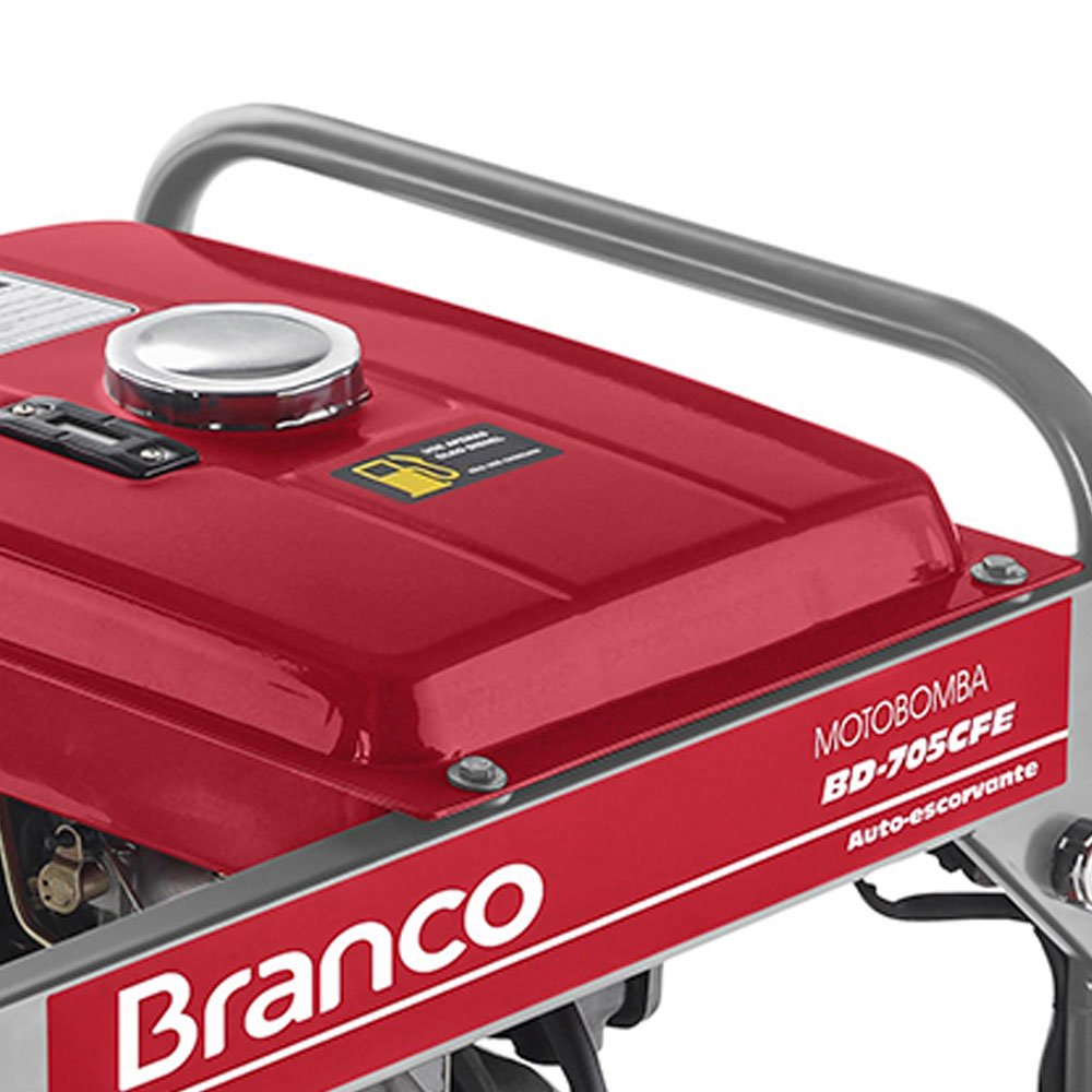 Motobomba Partida Elétrica Branco BD-705-E Autoescorvante 60 m3/h Motor 7CV Sucção 3 Pol Recalque 3 Pol - Imagem 2