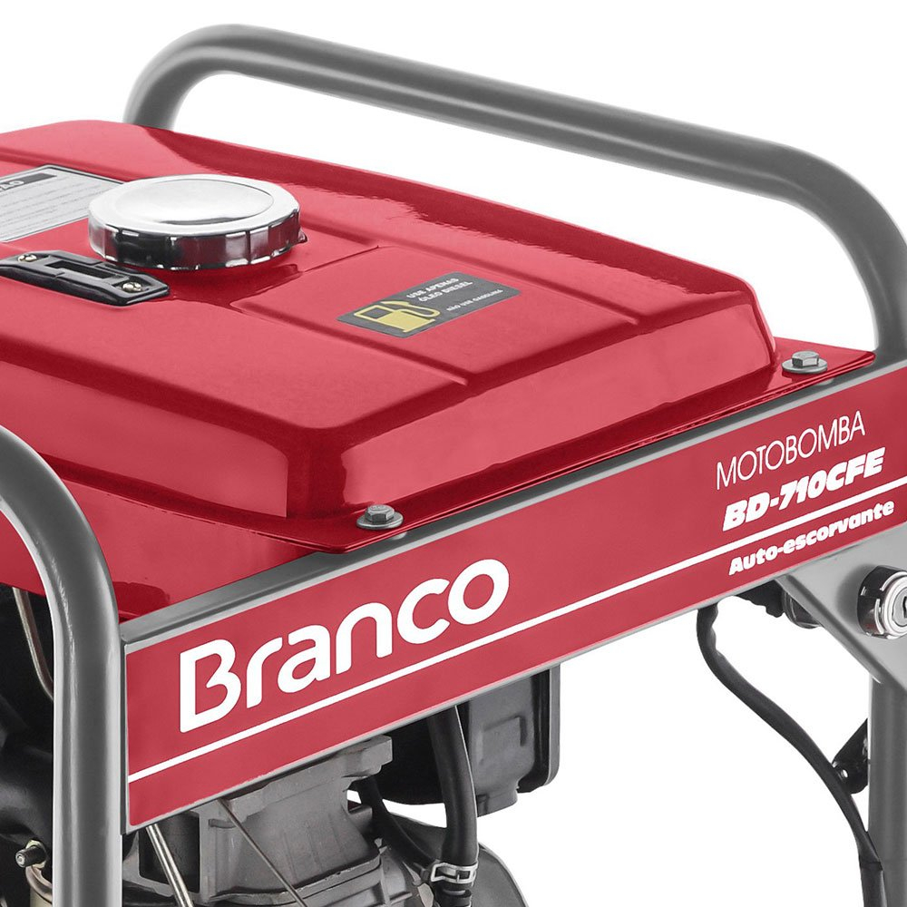 Motobomba Partida Elétrico Branco BD-710-E Autoescorvante 35 m3/h Motor 5CV Sucção 2 Pol Recalque 2 Pol - Imagem 2