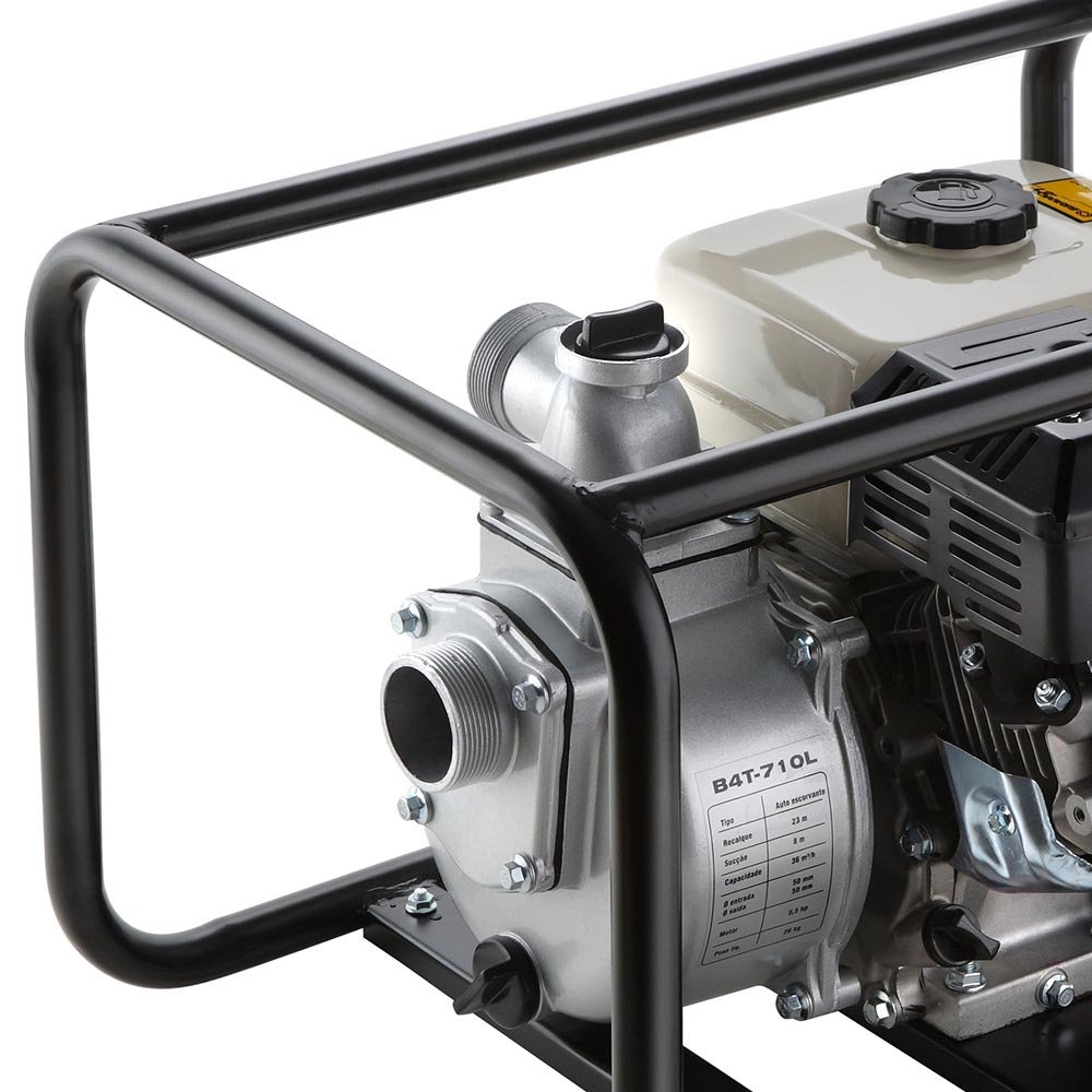Motobomba Partida Manual para Água Branco B4T-710 Autoescorvante 36 m3/h Motor 5,5 CV Sucção 2 Pol Recalque 2 Pol - Imagem 2