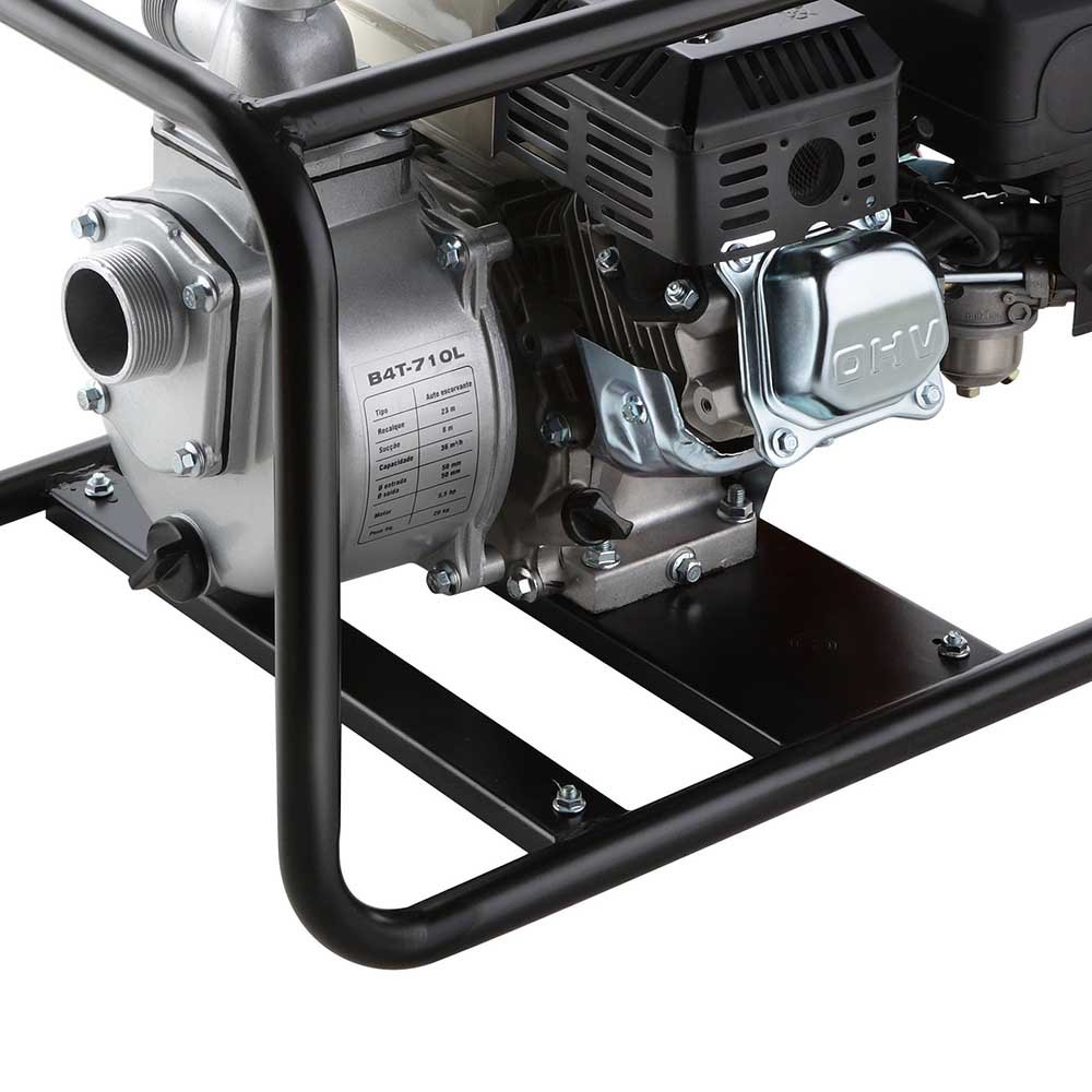 Motobomba Partida Manual para Água Branco B4T-710 Autoescorvante 36 m3/h Motor 5,5 CV Sucção 2 Pol Recalque 2 Pol - Imagem 4