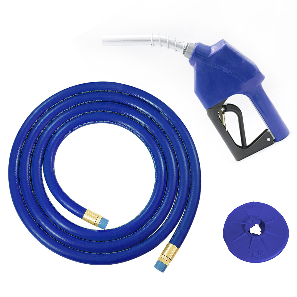 Kit Abastecimento OPW Bico Automático 11B com Protetor Anti Respingo e Mangueira Ø 3/4" 5m Lubmix Terminal Latão 1F 1G MOW-KB-CL-AZ