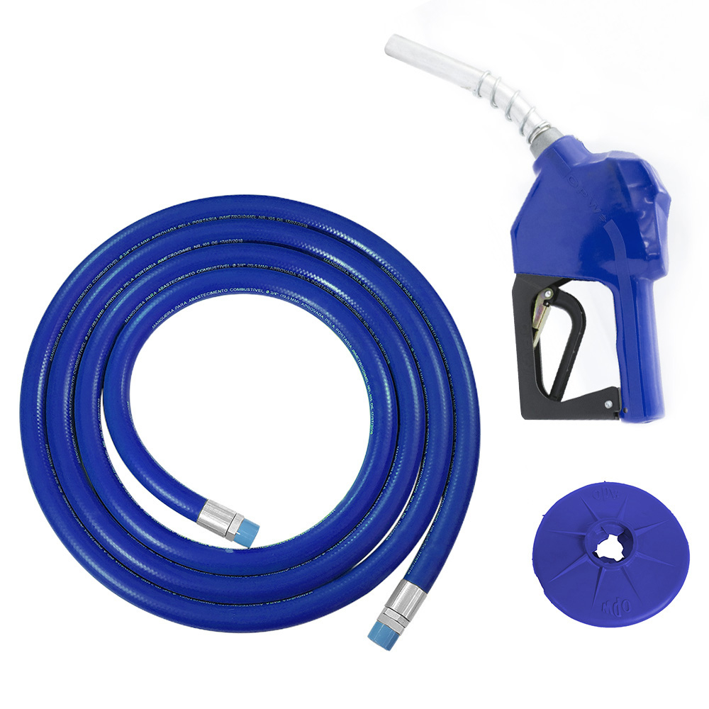 Kit Abastecimento OPW Bico Automático 11BP com Protetor Anti Respingo e Mangueira Ø 3/4" 5m Lubmix Terminal Alumínio 1F 1G MOW-KBP-CA-AZ