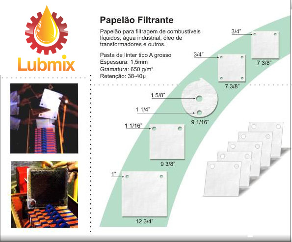 Papelão Filtrante 9x9 4 Furos 23x23 Cm Lubmix Gramatura 650G Caixa com 10KG - Imagem 2