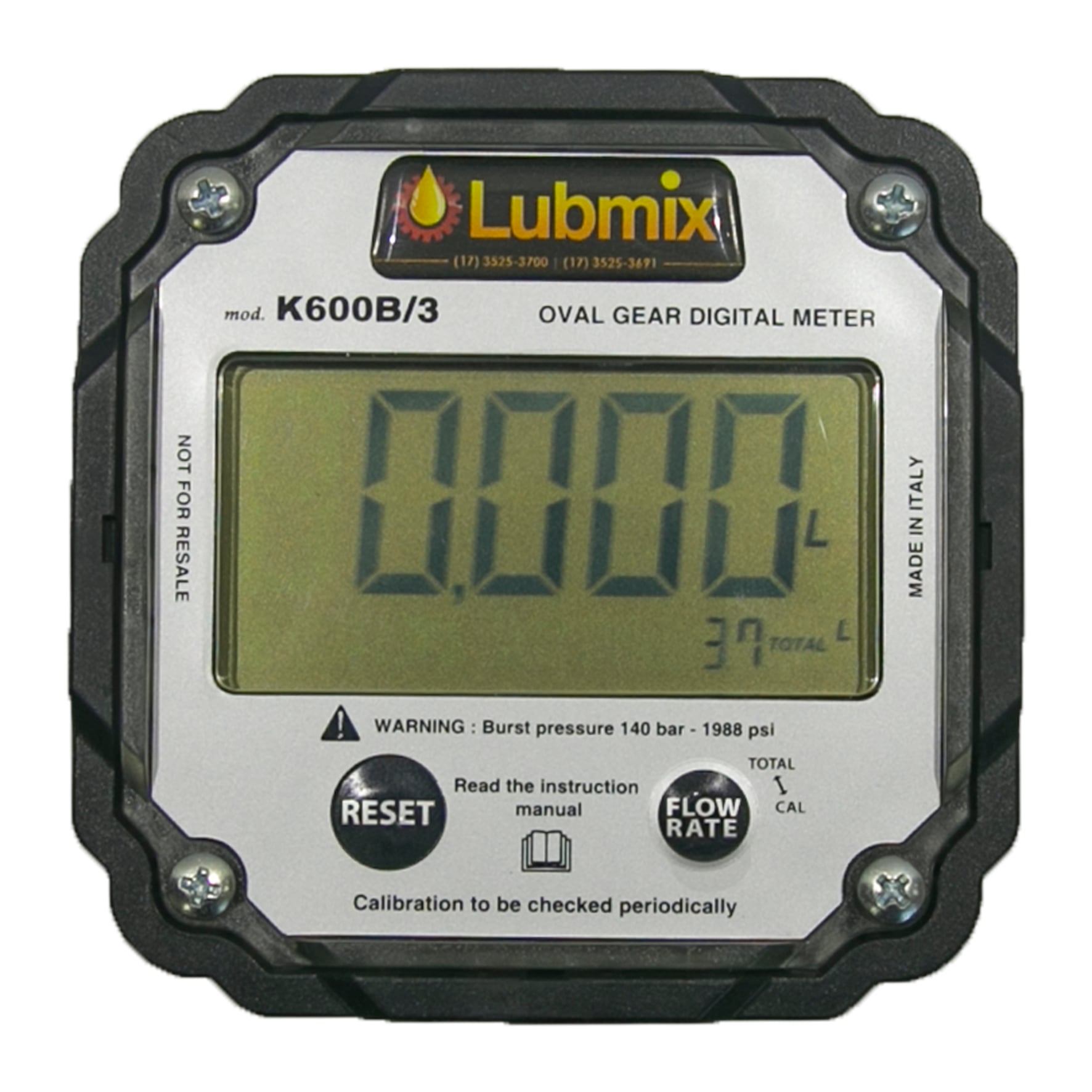 Medidor Digital para Diesel Piusi 2199 Vazão de 100LPM 1 Polegada BSP - Imagem 2