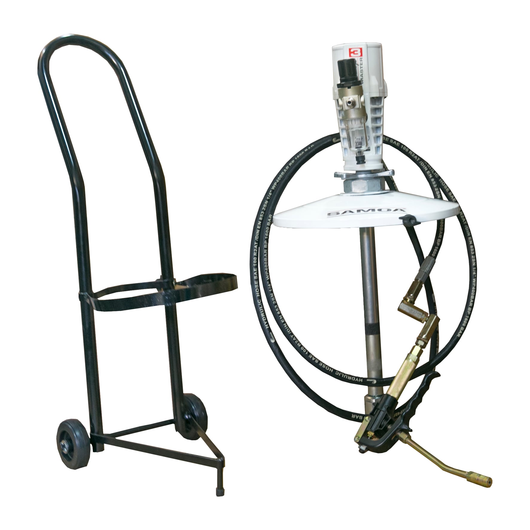 Propulsora Pneumática para Graxa Samoa MLP-9034 com Carrinho Adaptável a Reservatório de 20 Kg 600GPM