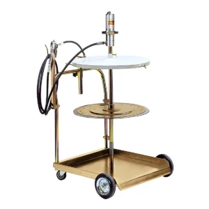 Kit Engraxadeira Pneumática 50:1 Ecodora com vazão de 1,5kg/min com Tampa para Tambor, Compactador, Gatilho e Carrinho. Sistema de Lubrificação para Tambores de 180-220kg e 550 a 600mm de Diâmetro MIX-64070