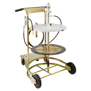 Kit Engraxadeira Pneumática 75:1 Ecodora com Alta Vazão de 4,4kg/min com Tampa para Tambor, Compactador, Gatilho e Carrinho. Sistema de Lubrificação para Tambores de 180-220kg e 550 a 600mm de Diâmetro MIX-6407175