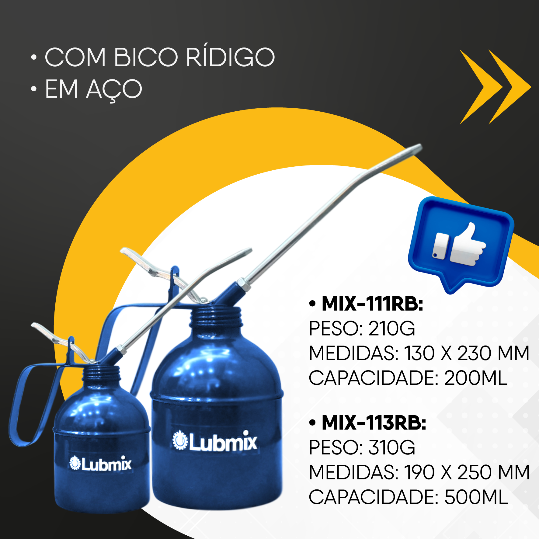 Bomba Almotolia Manual para Óleo Lubrificante Lubmix MIX-191FB Bico Flexível Capacidade 200ml - Imagem 9