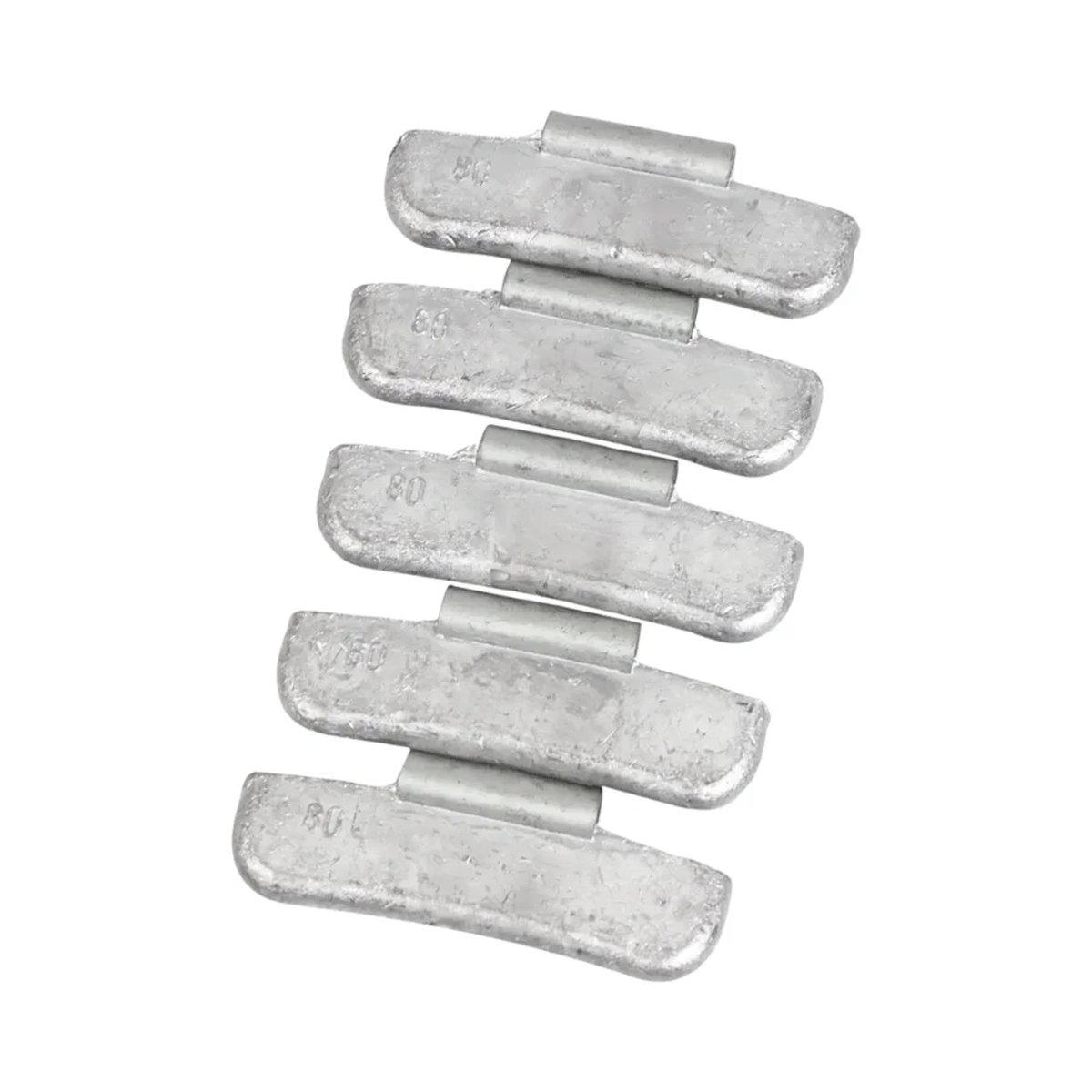 Contrapeso de Chumbo 80g para Rodas de Liga Leve de Caminhão – 1 Pacote com 25 Unidades MIX-00010