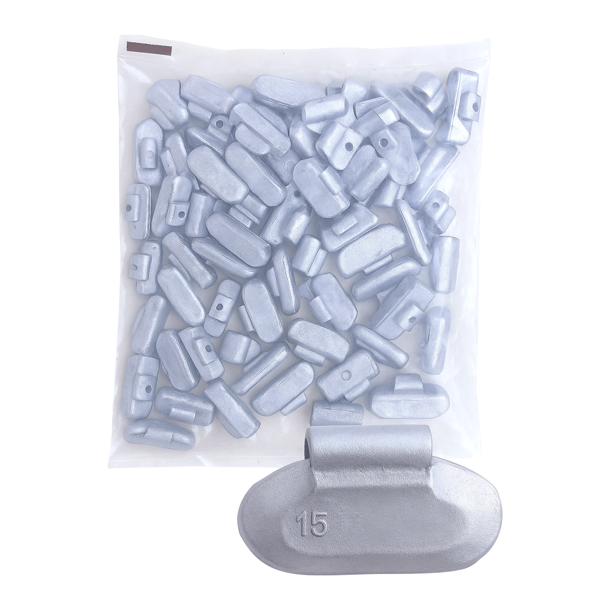 Contrapeso Garra Baixa Universal 15g de Chumbo para Rodas de Liga Leve – 1 pacote com 100 Unidades MIX-50131 - Imagem 4