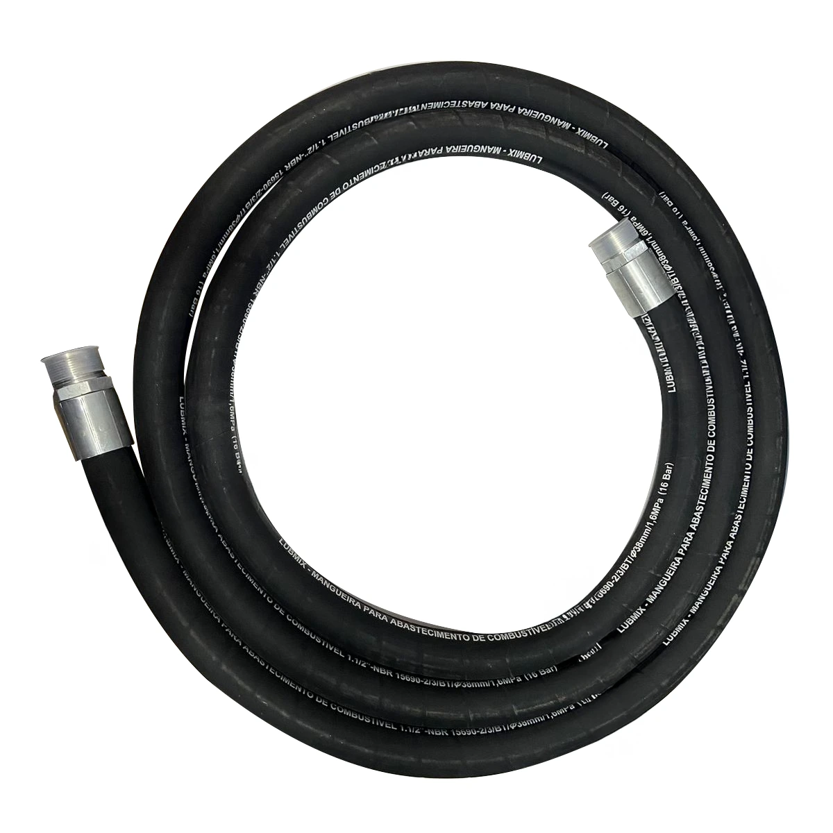 Mangueira para Abastecimento de Combustível Lubmix 1.1/2" x 10m com Terminais de Alumínio – Modelo MIX-M112AP10