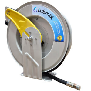 Carretel Automático para Óleo Lubrificante ou Água Lubmix com Braço Amarelo  e  Mangueira 1/2" de 15m MIX-1146015M-BA
